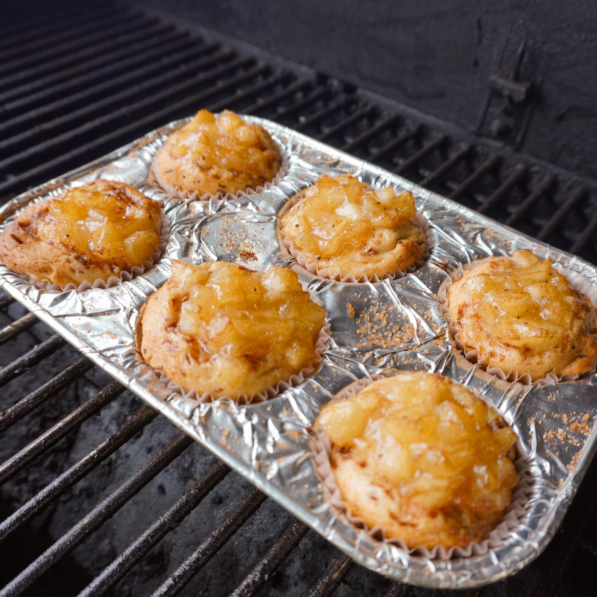 apple pies on the grill.