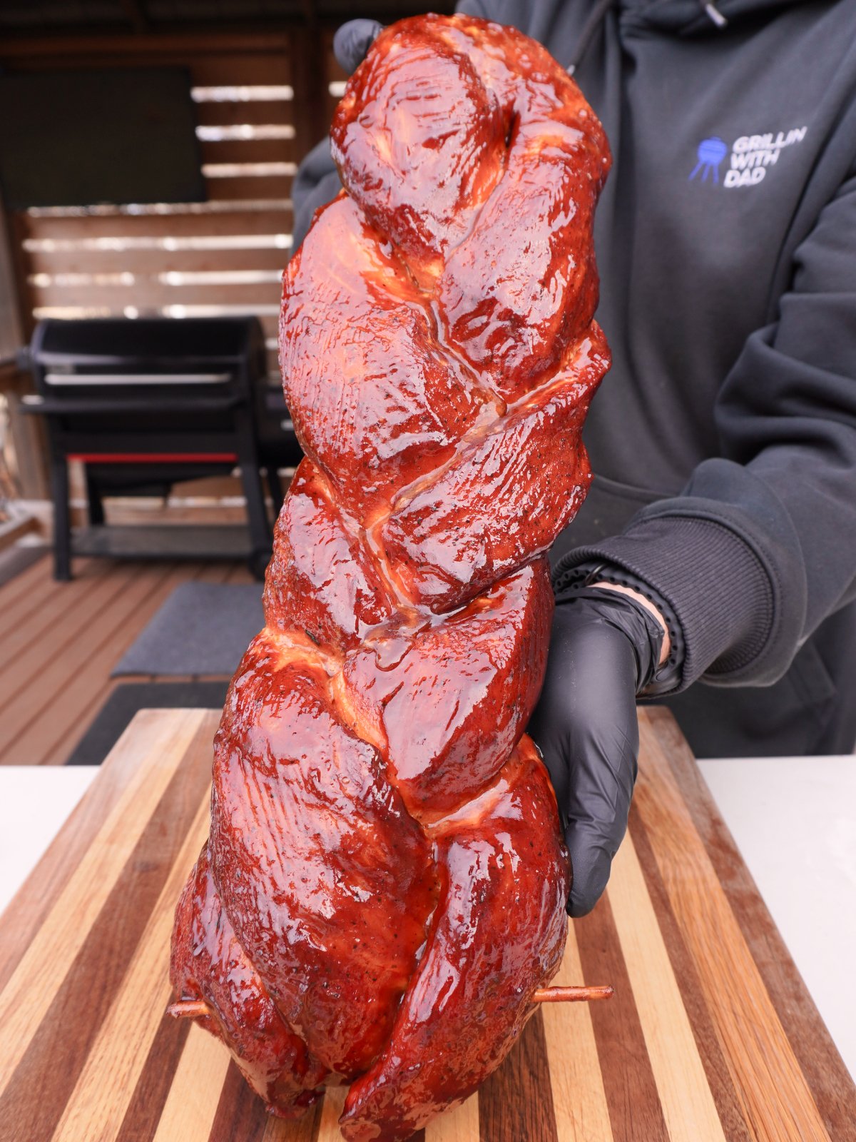 braided and saucy pork loin.