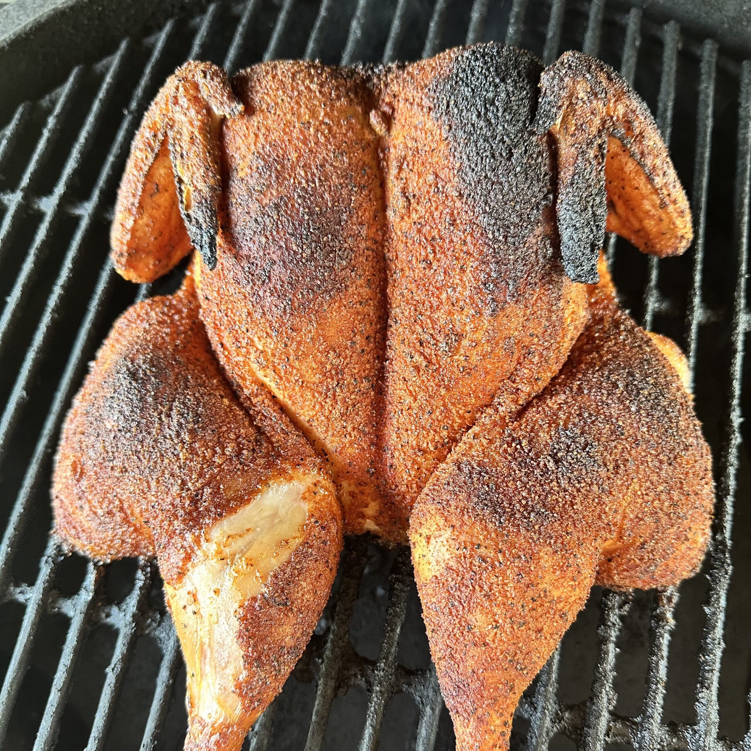 Grilled spatchcock chicken