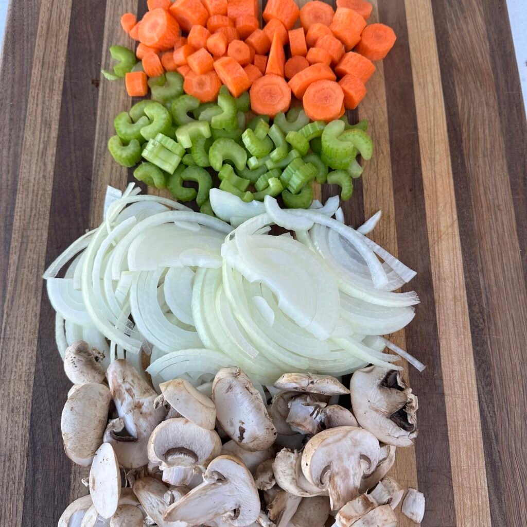 sliced veggies.