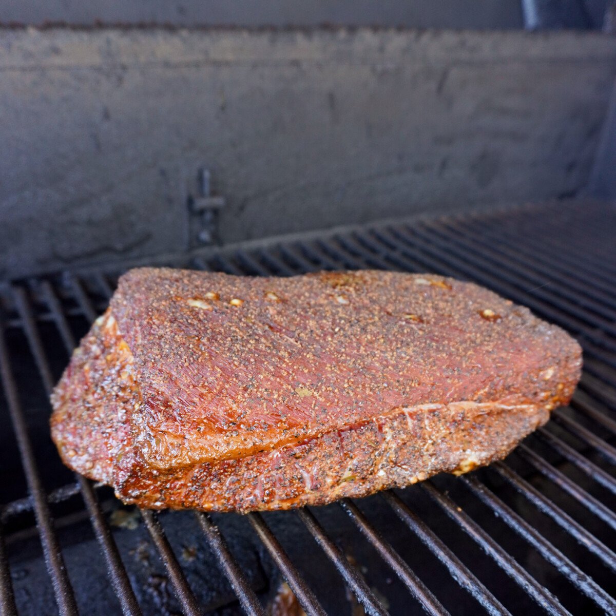 smoking corned beef on a pellet grill.