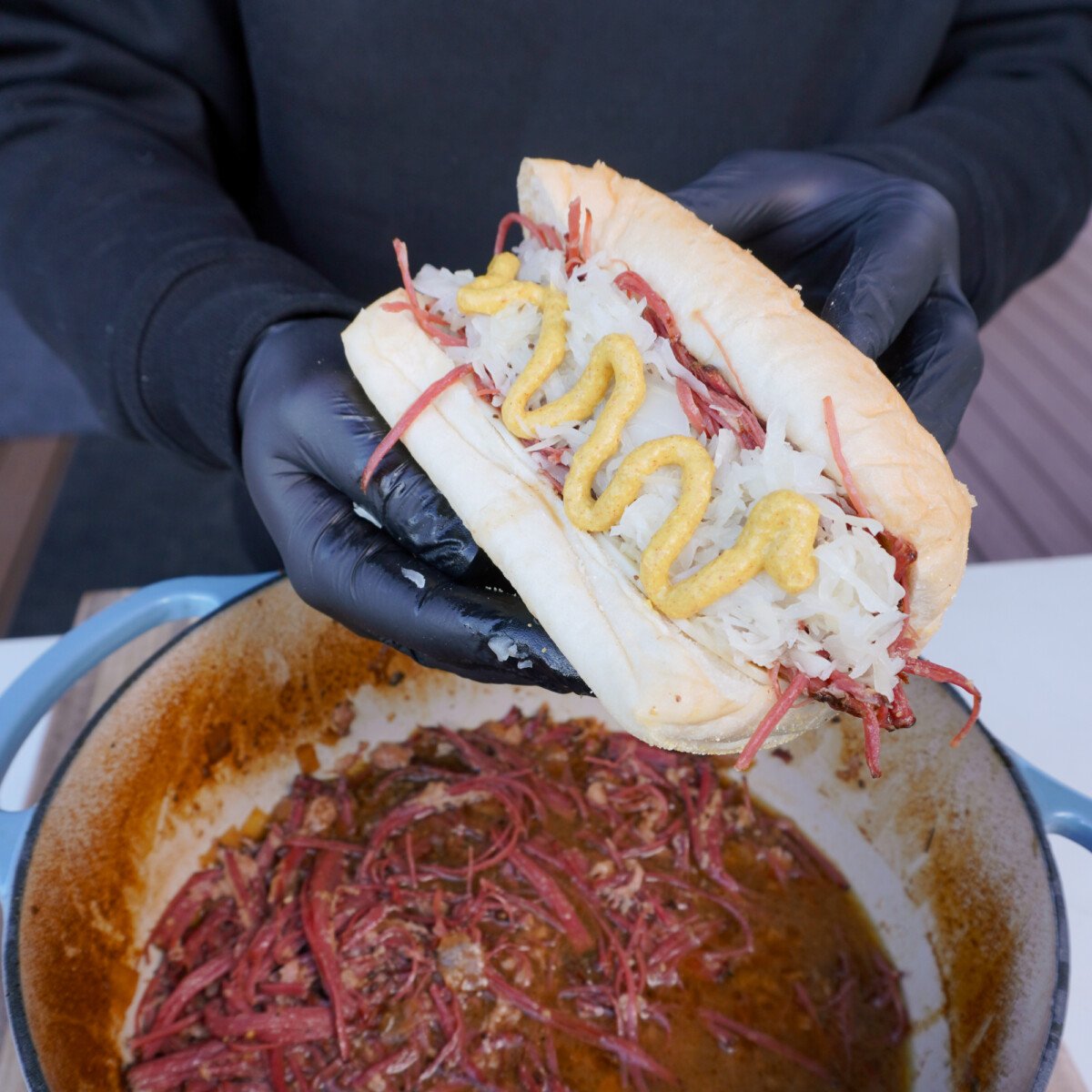 shredded reuben sandwich.