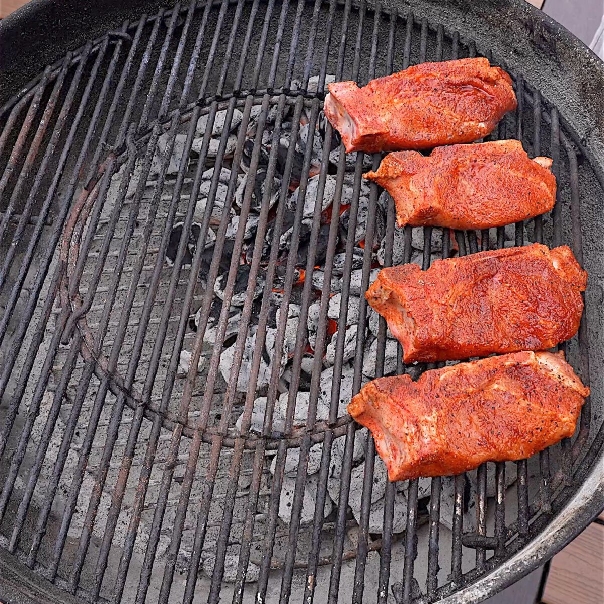 country ribs searing.