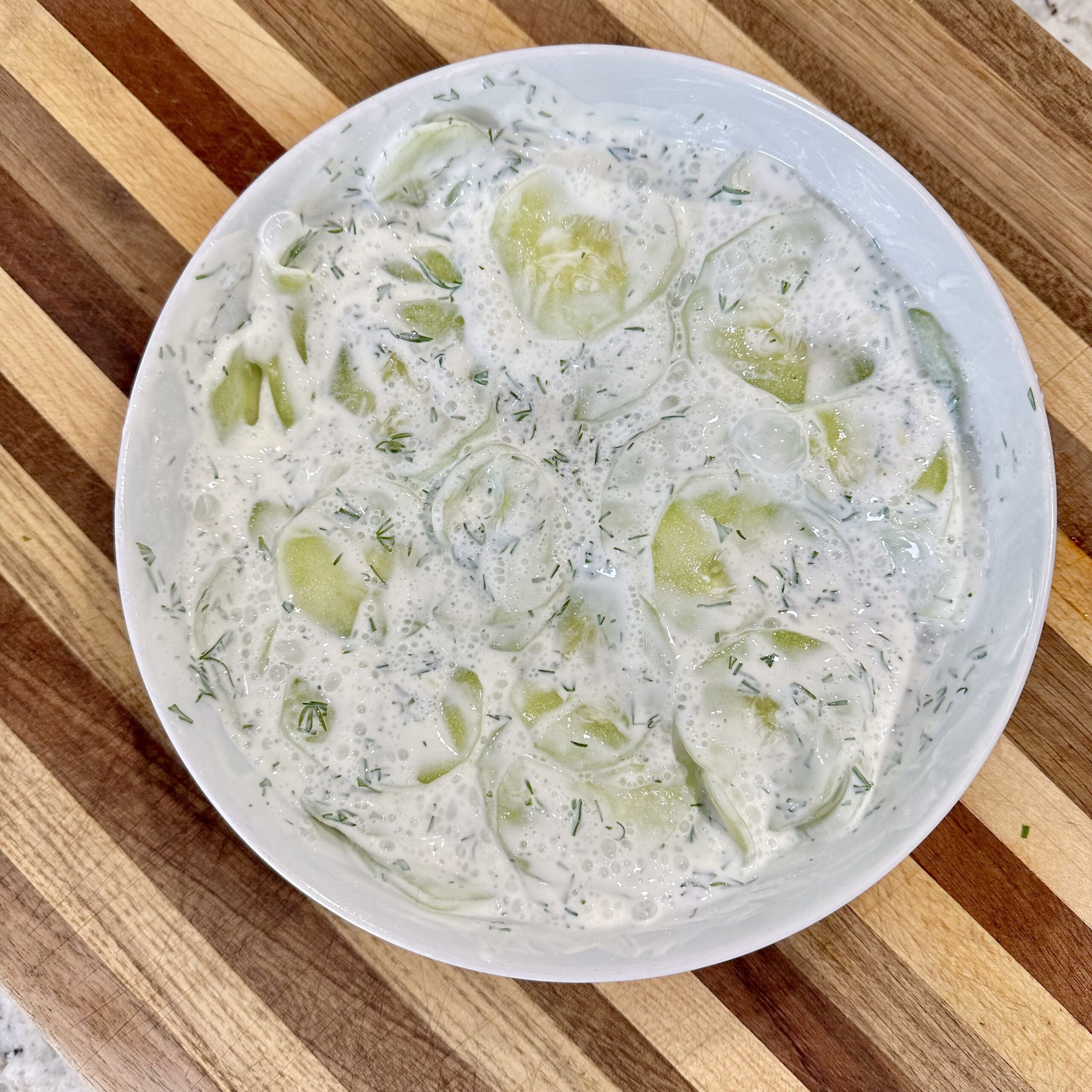 Creamy cucumber salad