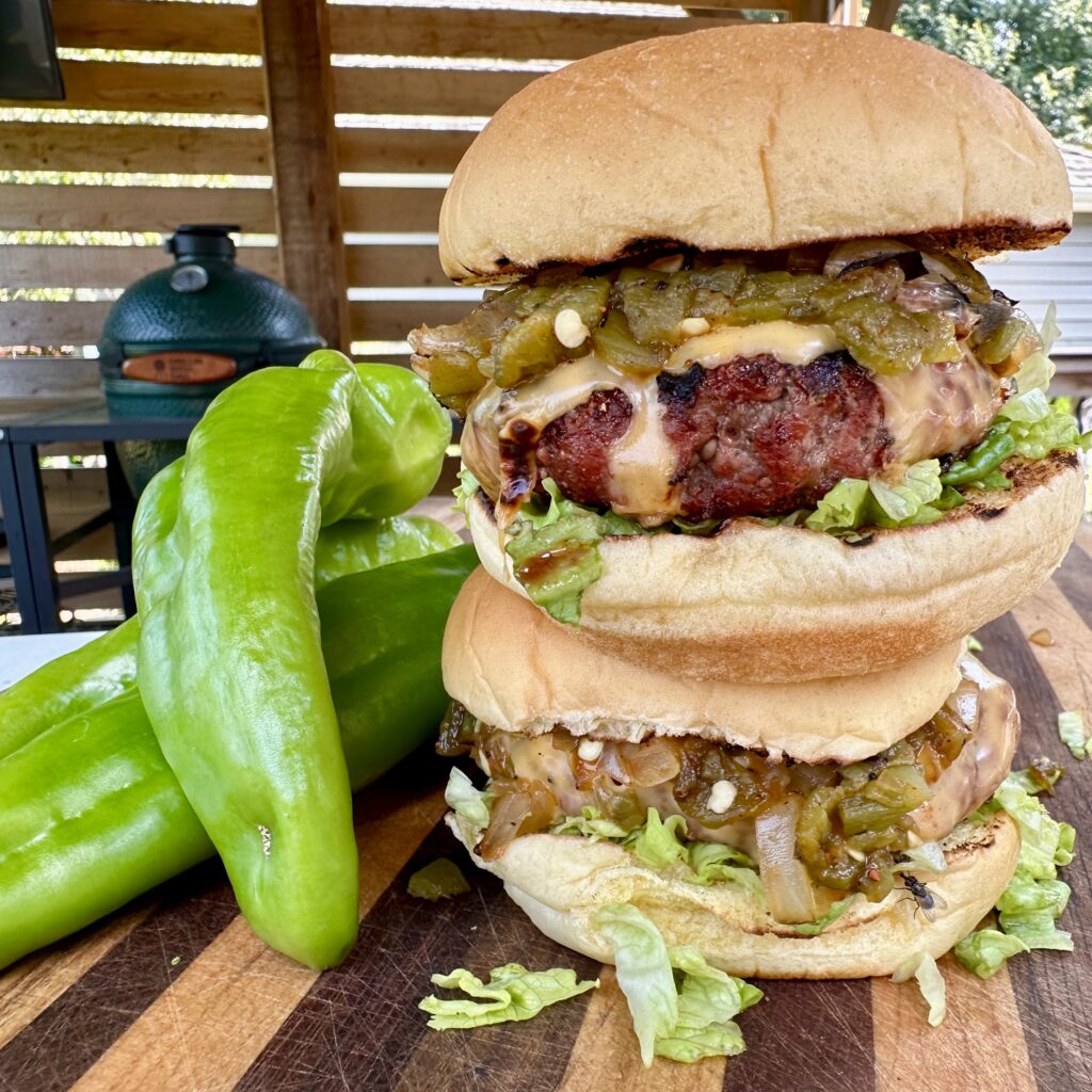 Hatch Chile Burgers.