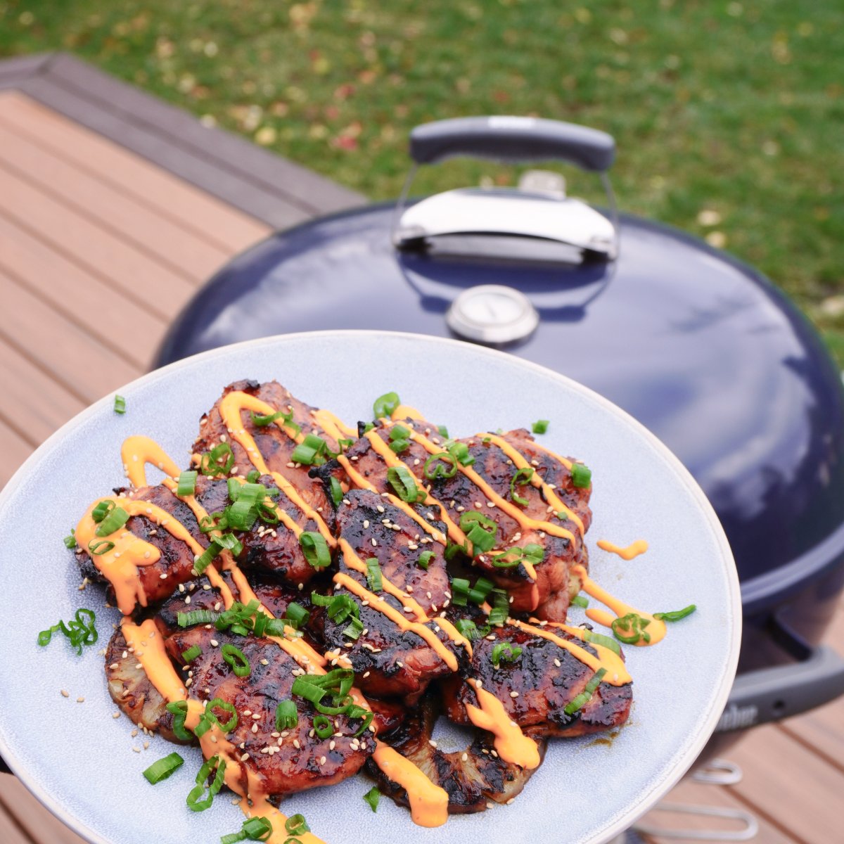 plated huli huli chicken. 