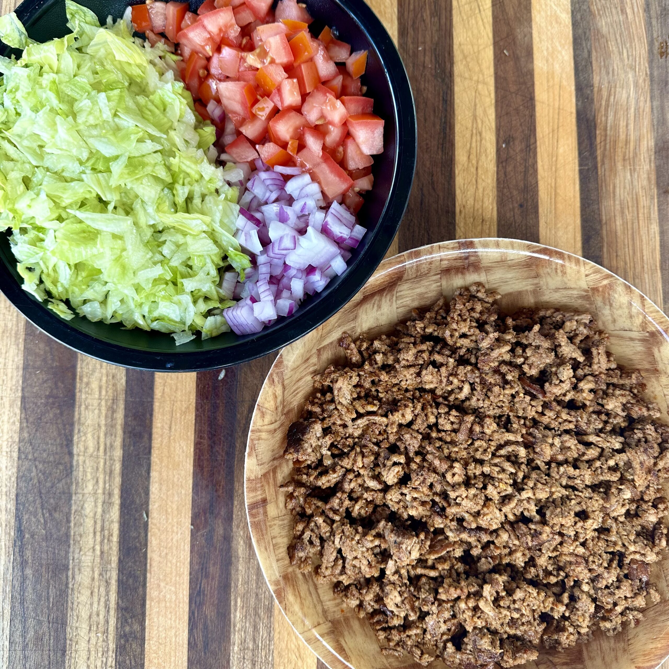 Taco dip prepped food