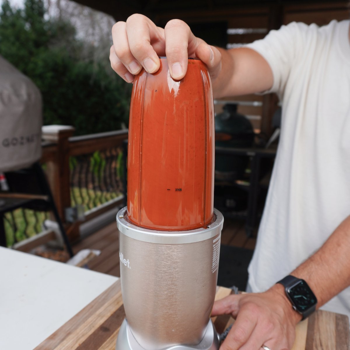 al pastor taco sauce in blender.