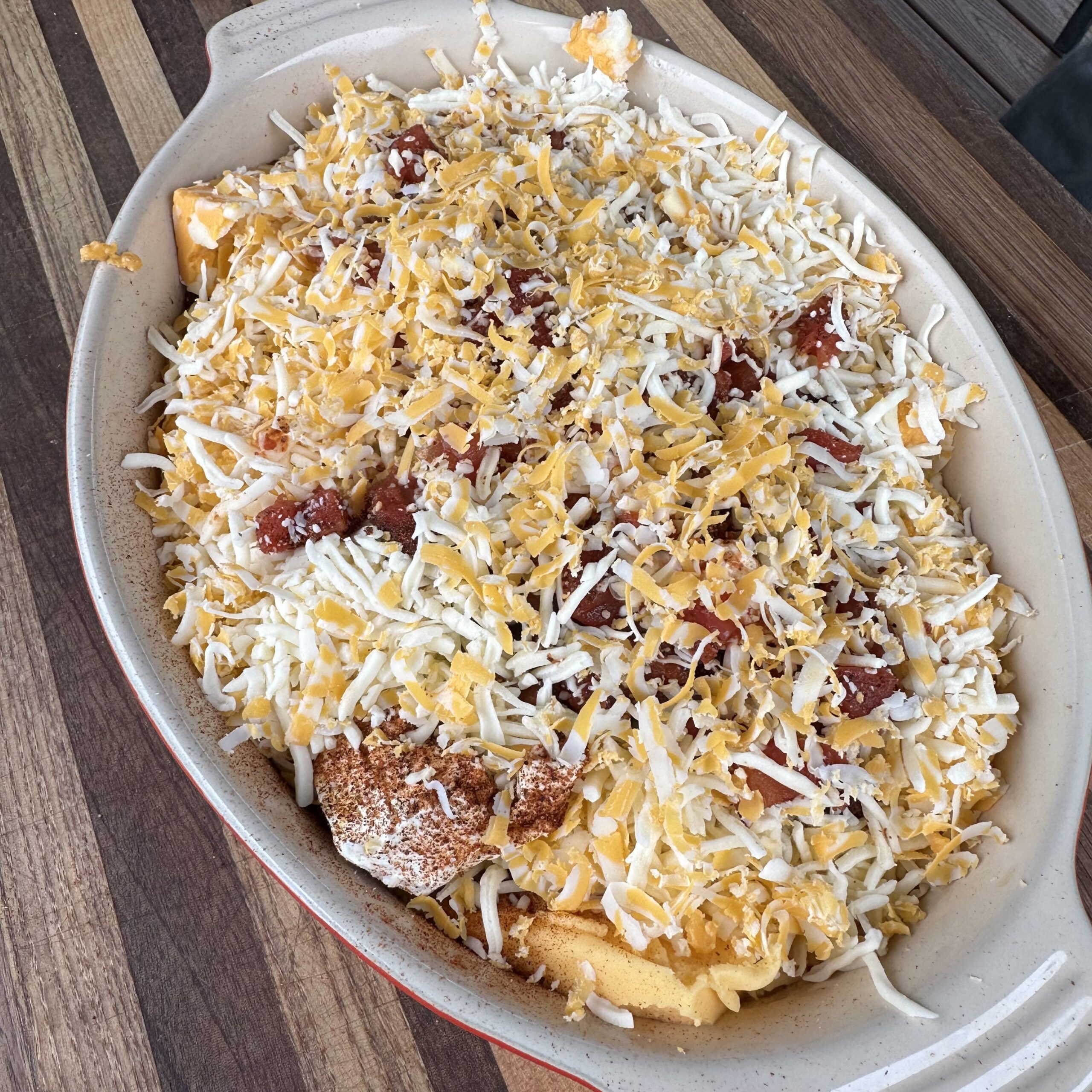 uncooked dip with cheese