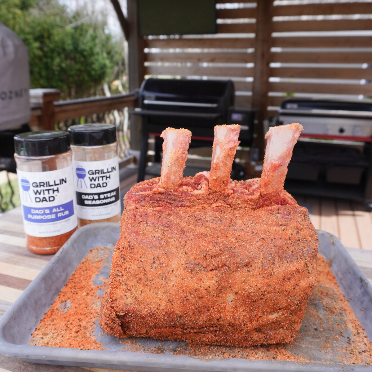 Seasoned prime rib.