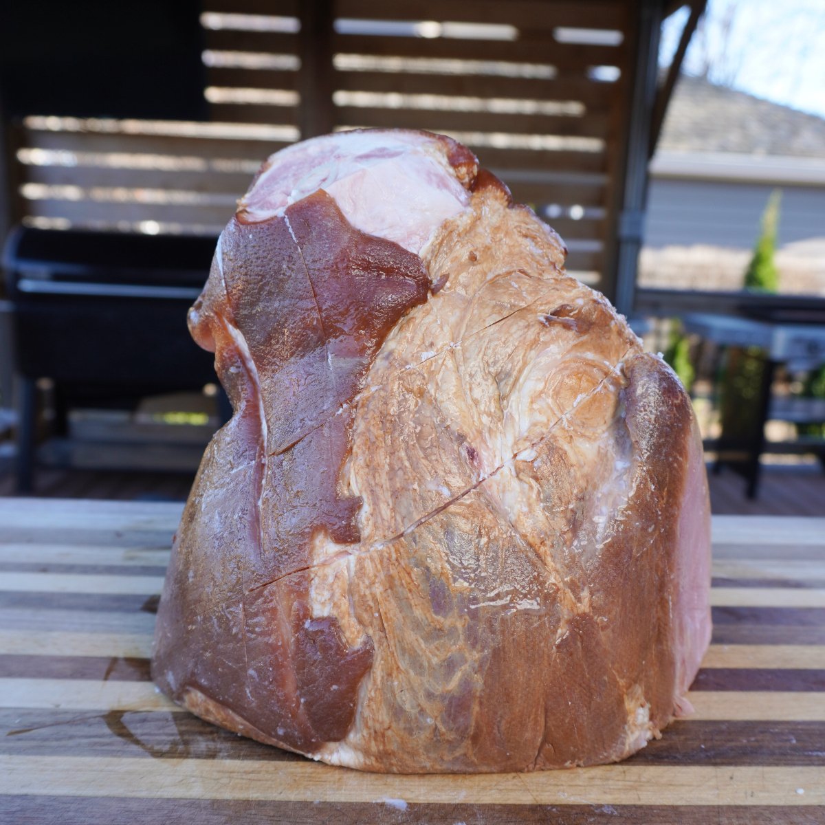 scored ham.