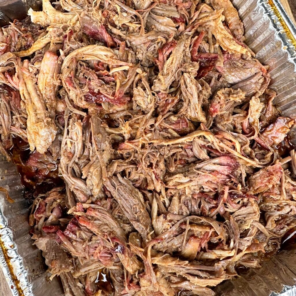 shredded salsa verde pulled pork.