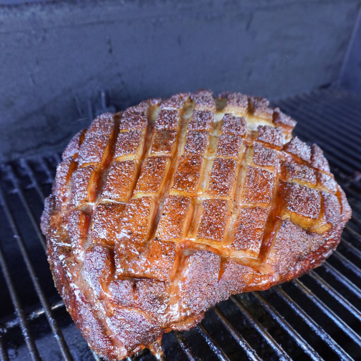 Smoked classic pulled pork after step 1 of low and slow cooking.