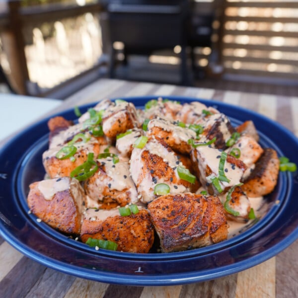 crispy cajun salmon bites.