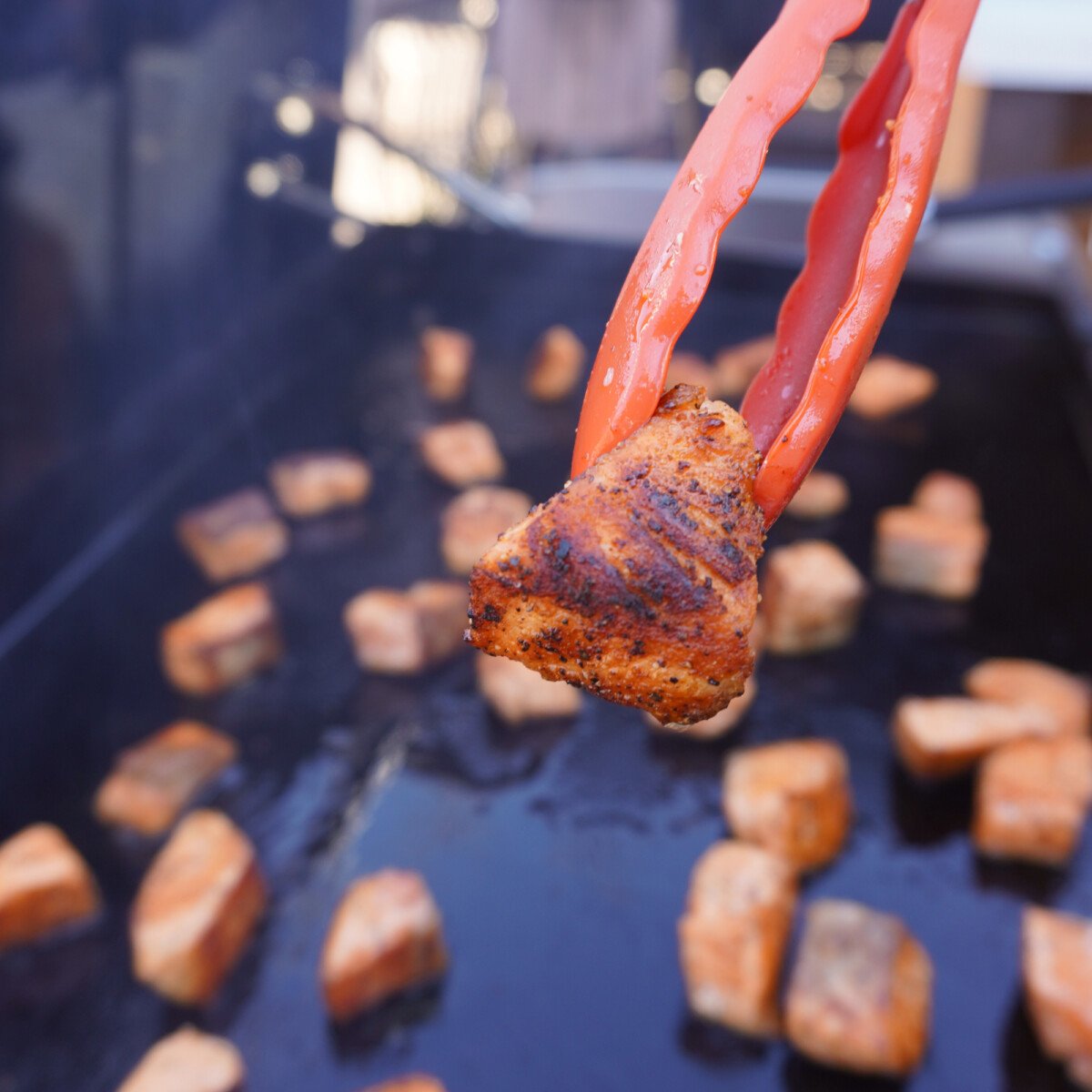 blackened crispy salmon bites.