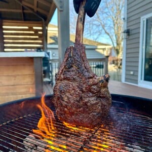 grilled tomahawk steak.
