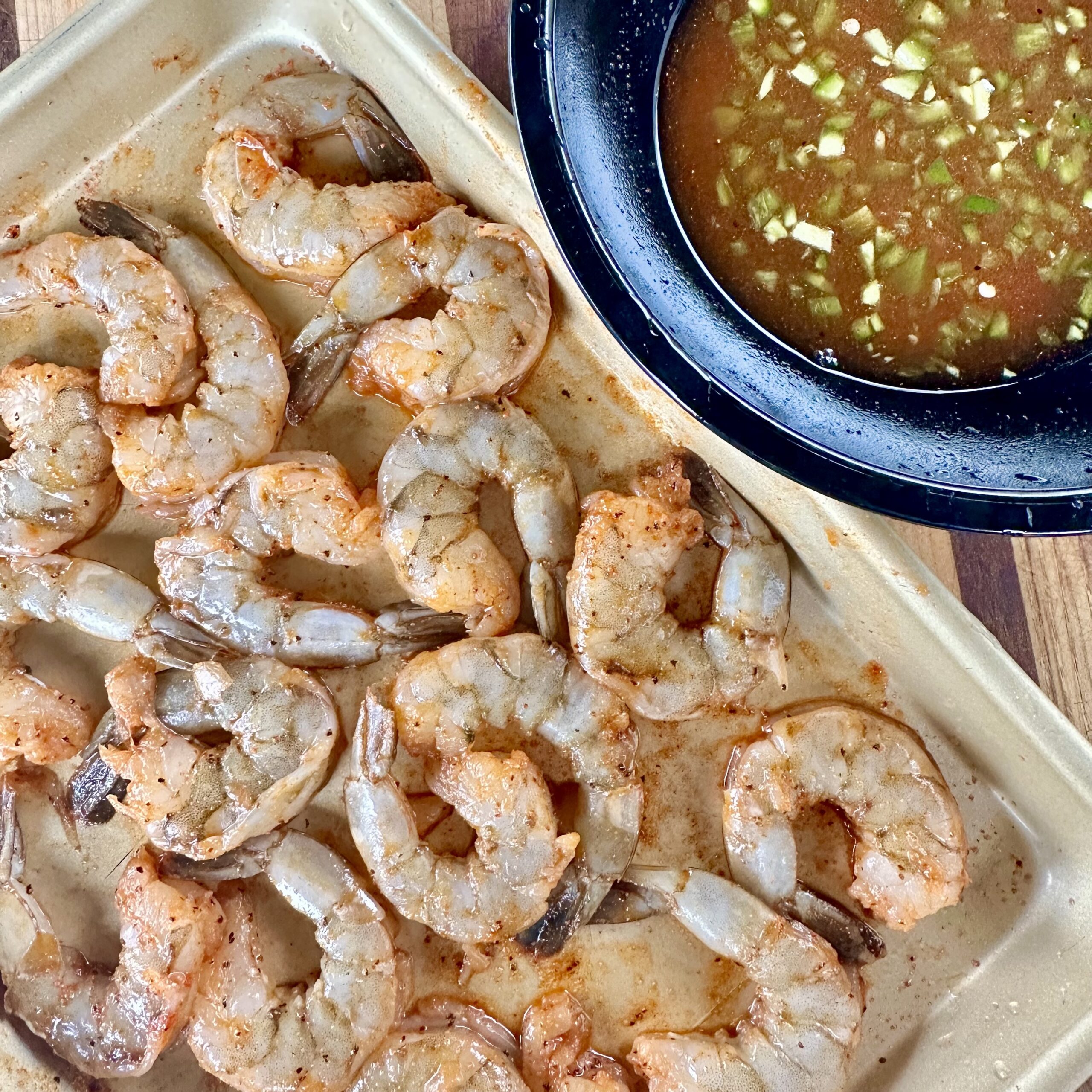 Seasoned Shrimp and Lime sauce