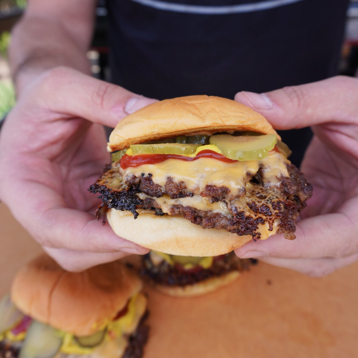 assembled burger.