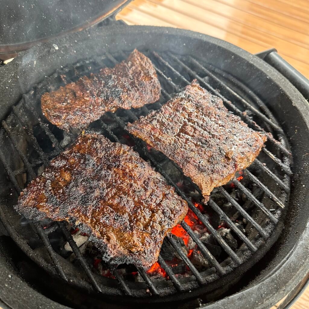 skirt steak on the grill