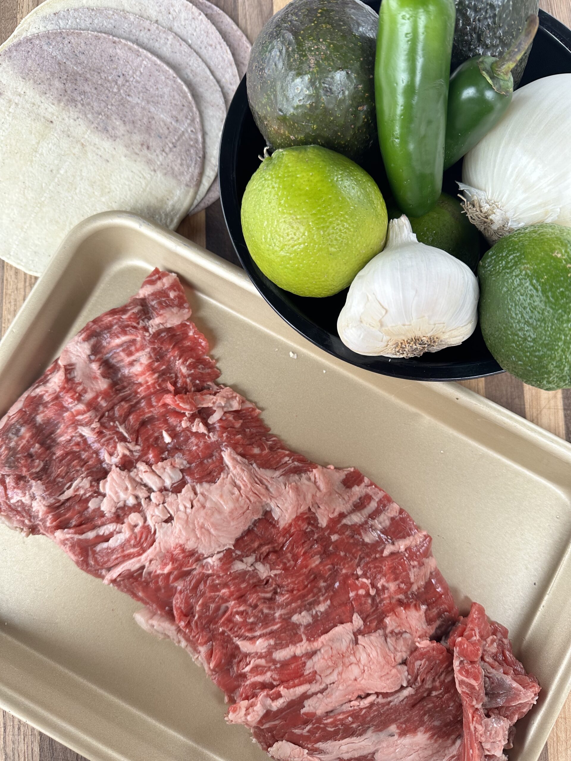 Steak Taco and Chimichurri ingredients