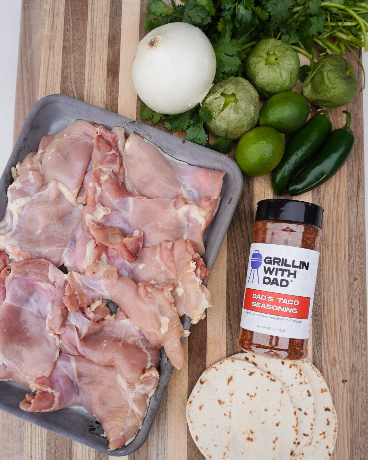 Chicken taco ingredients.