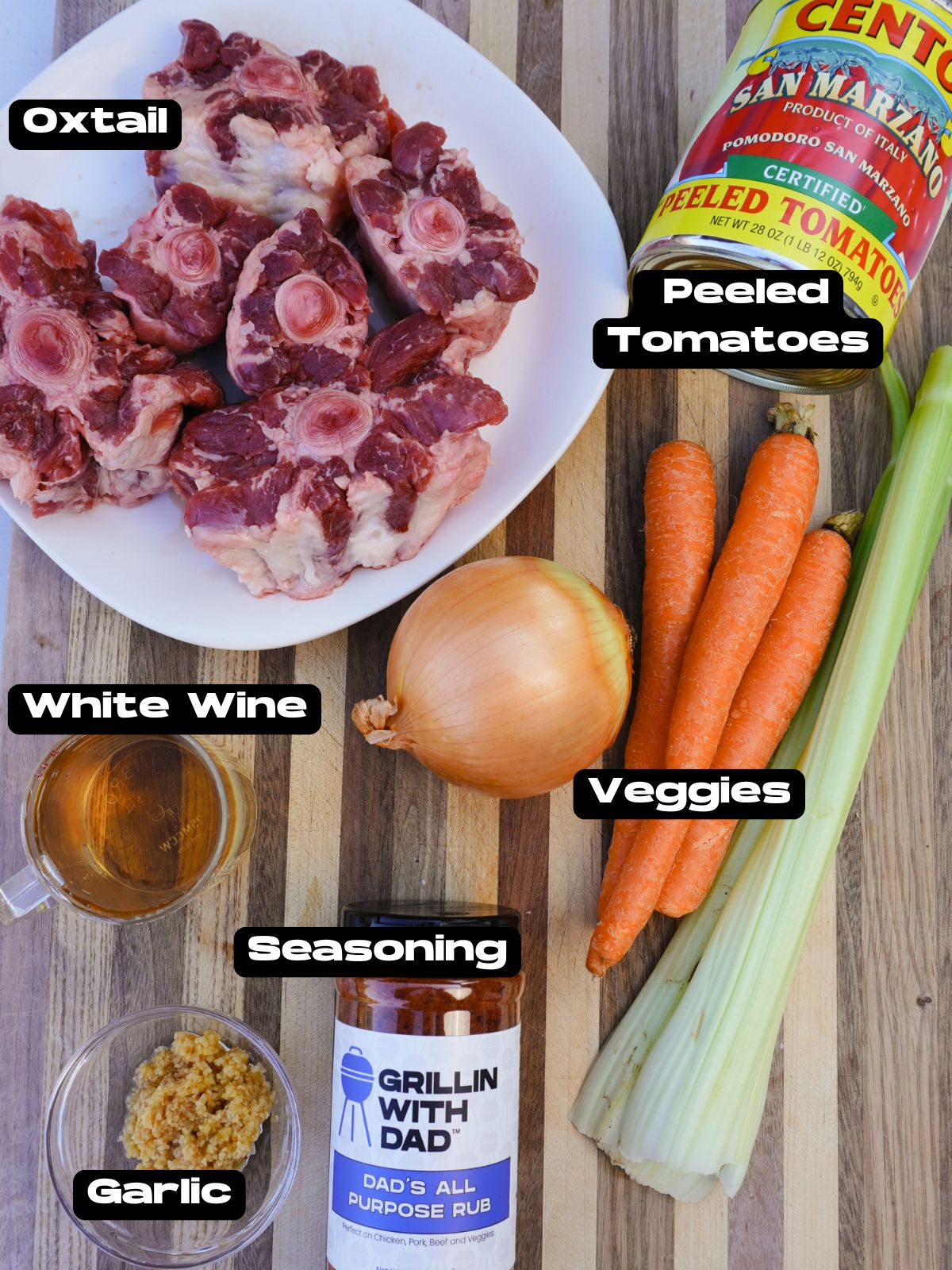 smoked oxtail ingredients.