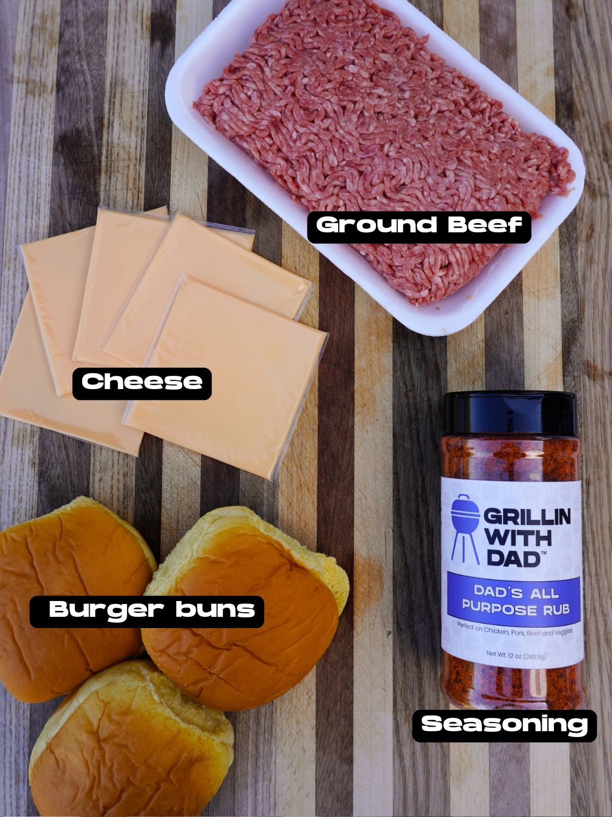 Smash burger ingredients.