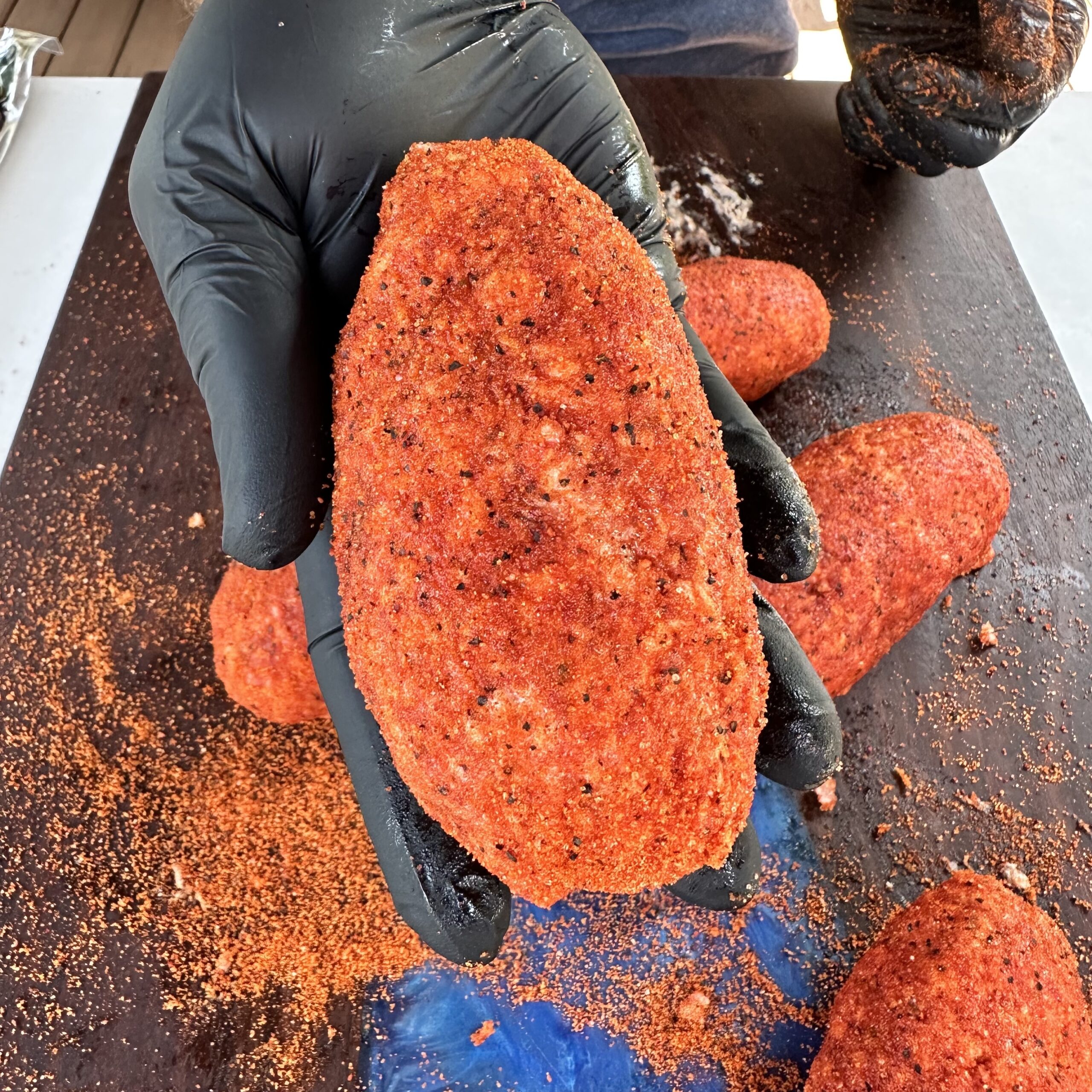 Seasoned armadillo egg.