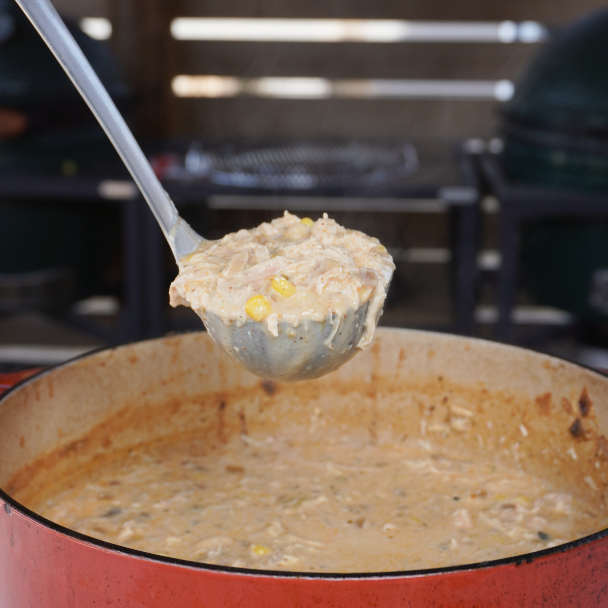 scoop of white chicken chili. 